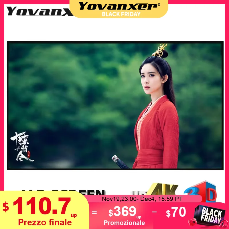 Pantalla de proyector ALR de cristal Nano gris, luz ambiental que rechaza el marco fijo, 1CM, borde Ultra estrecho, proyección CLR 4K 8K, 2025