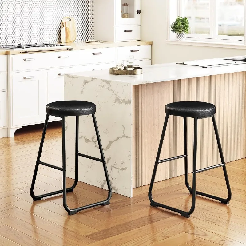 Barhocker 2er-Set, 26,8" Barstühle mit Fußpolstern,