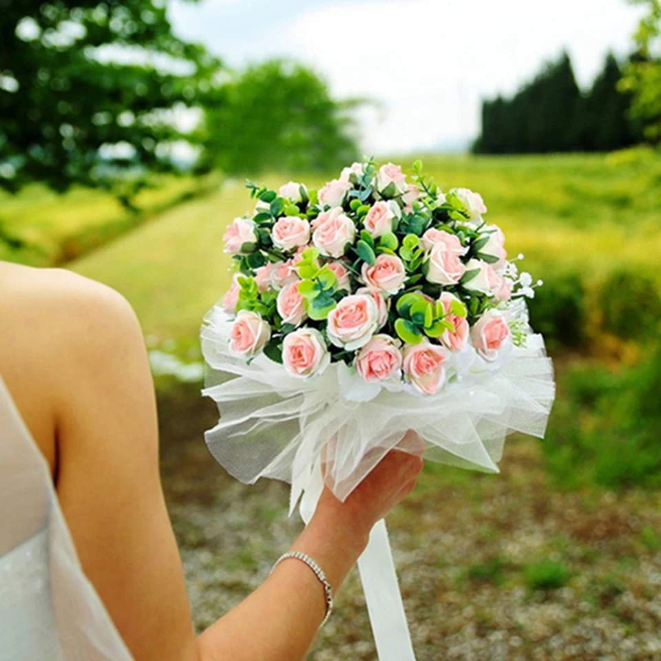 

1Pc Artificial Flowers Home Room Decoration Outdoor Garden Colorful Eucalyptu Centrepiece Plant Wedding Party Silk Rose Bouquets