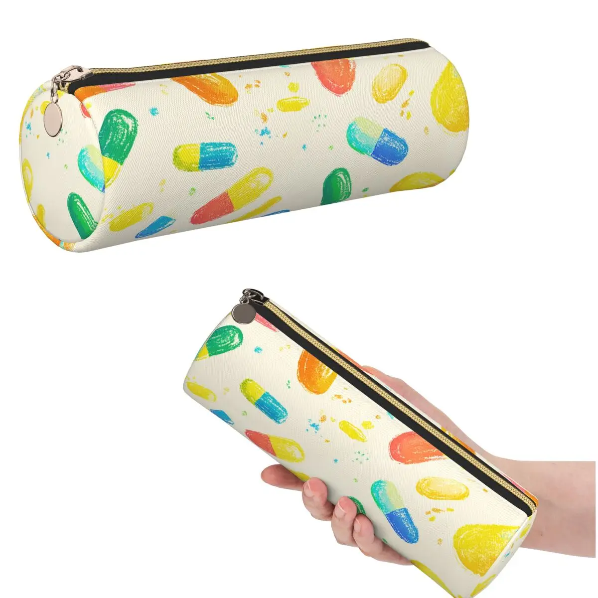 Magical Cartoon Pill Colorful Pattern Pencil Case for Boys Girls Gifts Pen Box Pencil Bag Stationery Supplies Pen Holder Bag