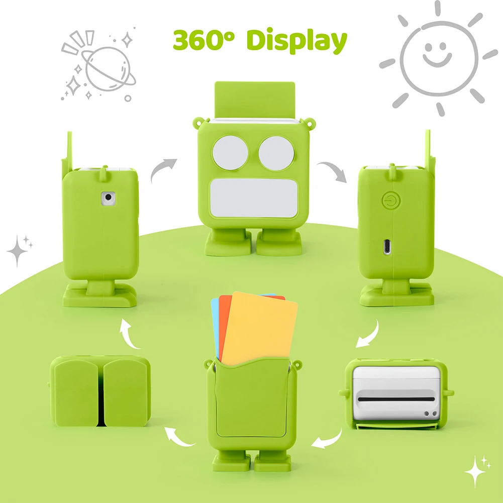 Couverture Silicone Protection Yoto Player 3e Génération - Coque Anti-Choc Anti-Rayures Avec Sangle (Vert)
