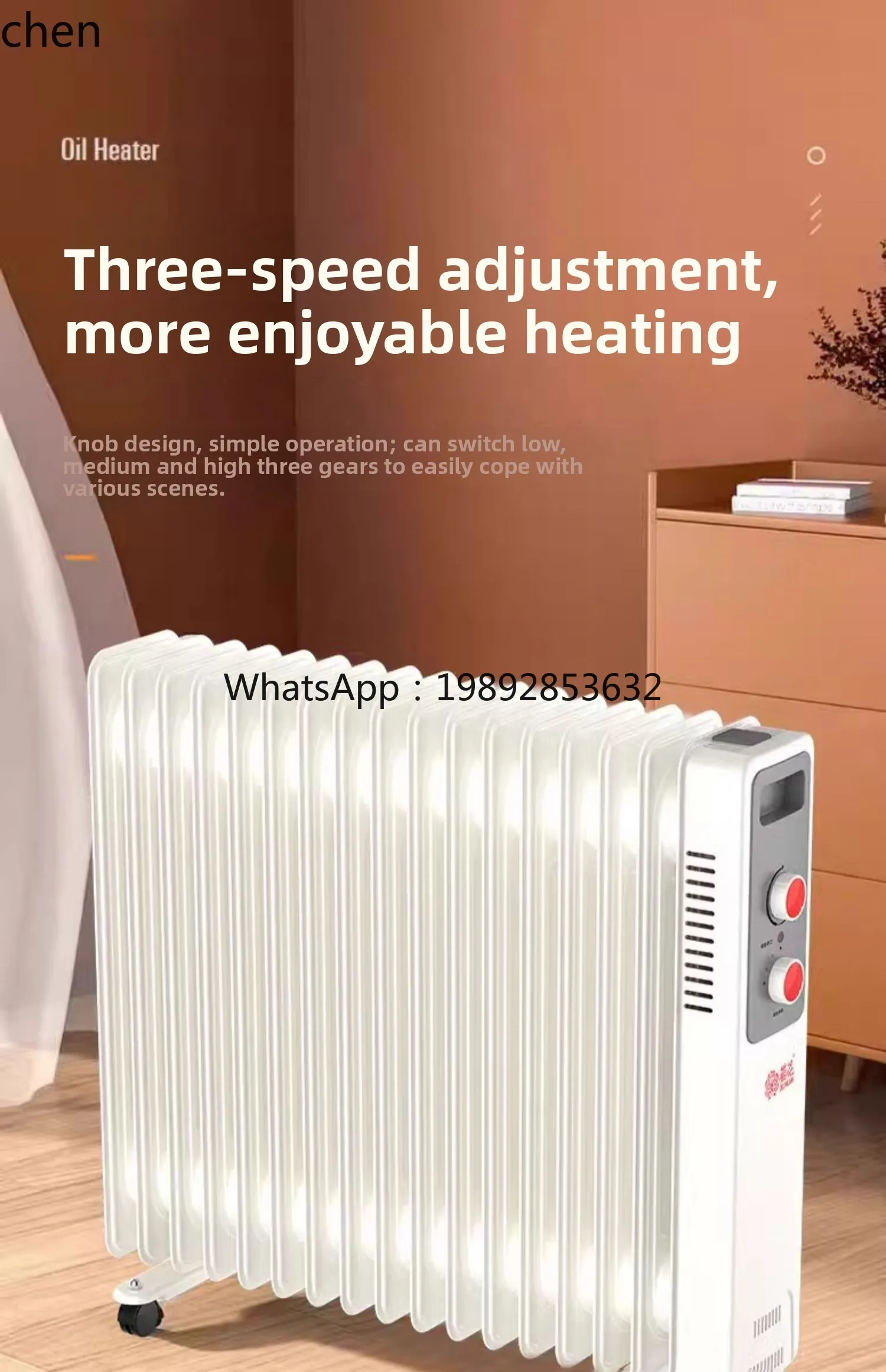 ZZ سخان منزلي غرفة النوم سخان كهربائي صامت فرن موفر للطاقة مساحة كبيرة