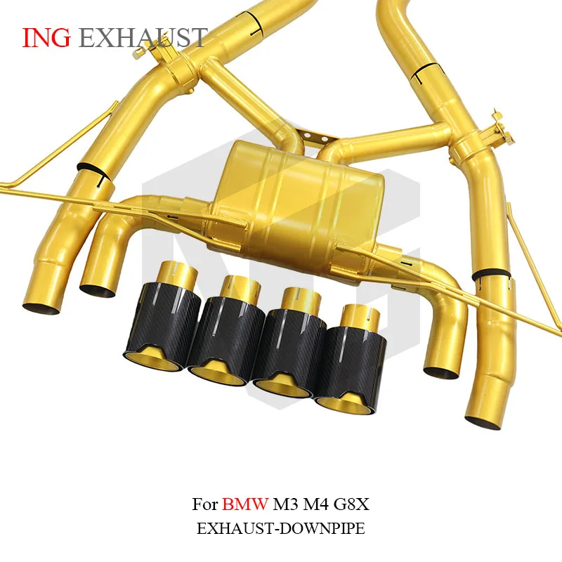 ING سبائك التيتانيوم برميل واحد الذهب السيراميك صمام العادم لسيارات BMW M3 M4 G8X catback مخصص نظام الملحقات عن بعد