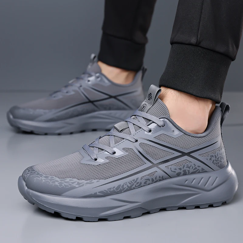 Men's Running Shoes Jogging Breathable Mesh Cushioning Non-Slip Outdoor Luxury Sports Male Comfortable Sneakers Off-road Shoe