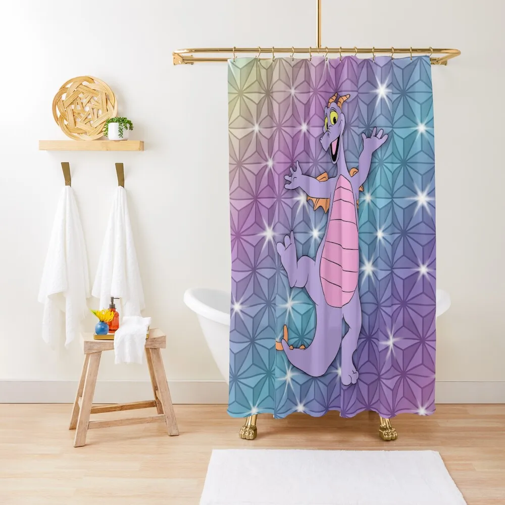 Epcot Figment Beacon of Magic Shower Curtain Waterproof Bath And Anti-Mold Anti-Mold Waterproof Shower Curtain