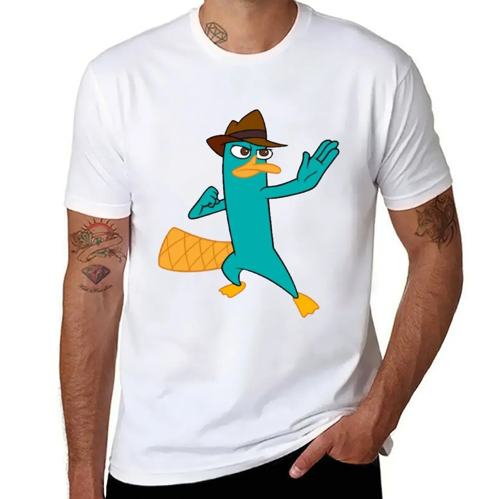 Perry the Platypus T-Shirt quick-drying Short sleeve tee graphic tee shirt baggy shirts mens champion t shirts