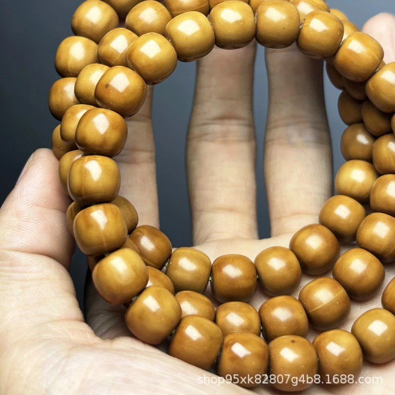 

Original vintage monkey head bracelet for men and women, walnut carved Beijing octagonal straight-cut polished beads, collectibl