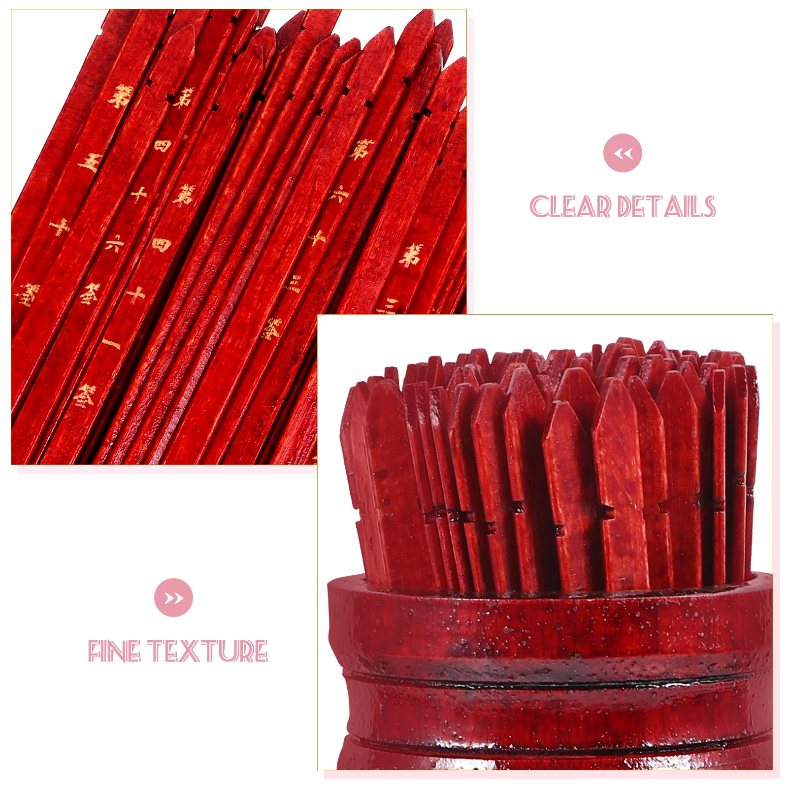 

1Set Chinese Fortune Sticks Divination Bucket Wooden Game Prop Set Chinese Style Traditional Fortune Telling Family Temple