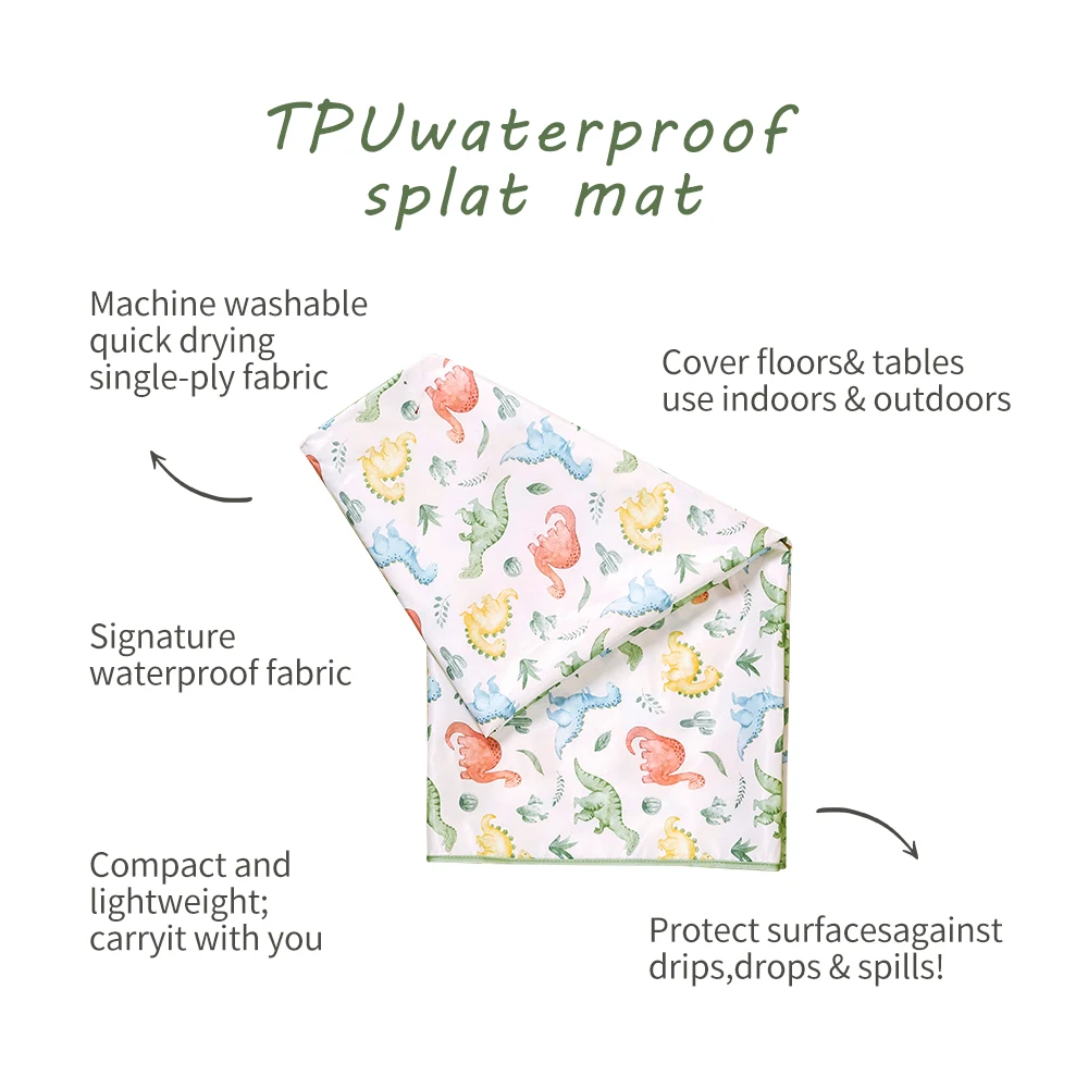 Elinfant 1 Pc Baby High Chair Splat Mat Portable Baby Dining Chair Mat Waterproof Spill Mat Anti-Slip Floor Protector Splash Mat