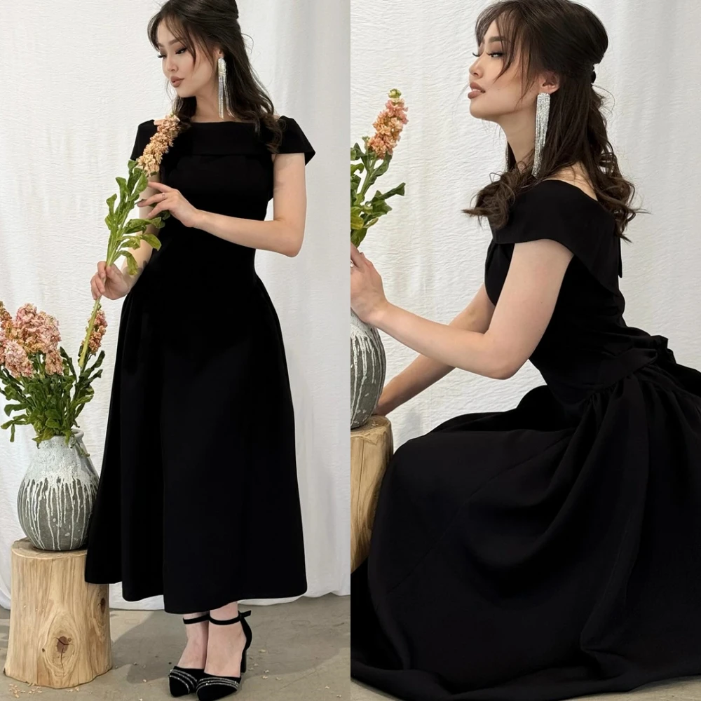 Индивидуальное вечернее платье трапециевидной формы из джерси с открытыми плечами и вырезом лодочкой, вечерние платья для выпускного вечера, темпераментные платья для особых случаев