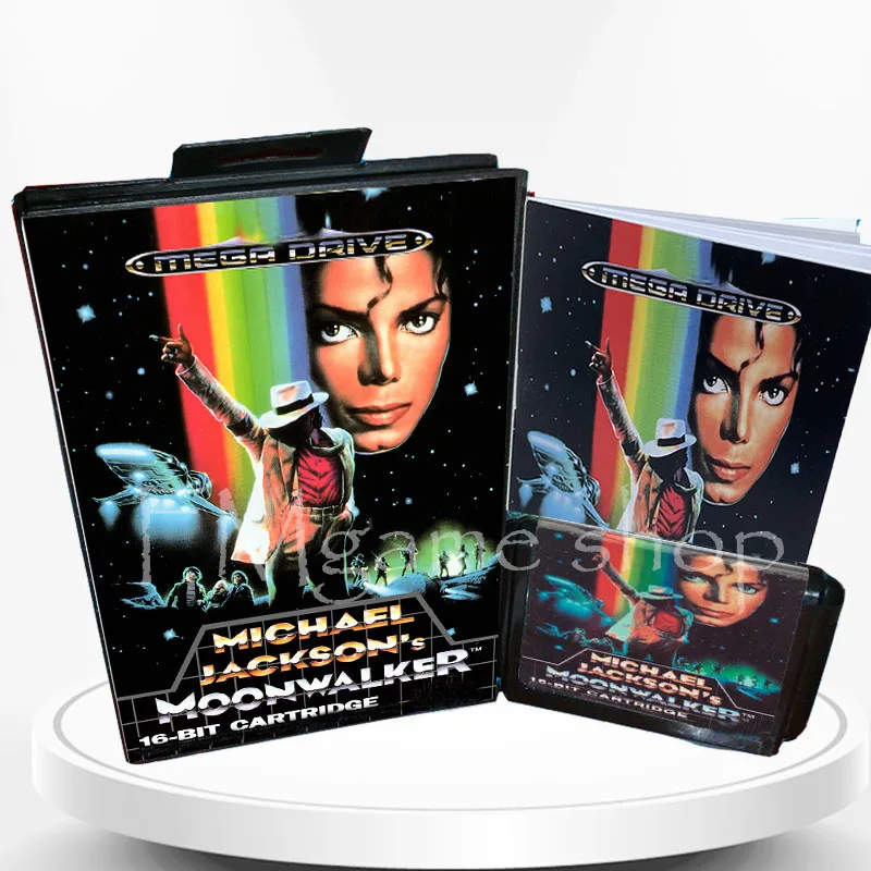 Michael Jackson 's Moonwalker A for 16 bit Video Game For MegaDrive/Genesis EU US/JAP Shell with Card or Boxed or With Manual