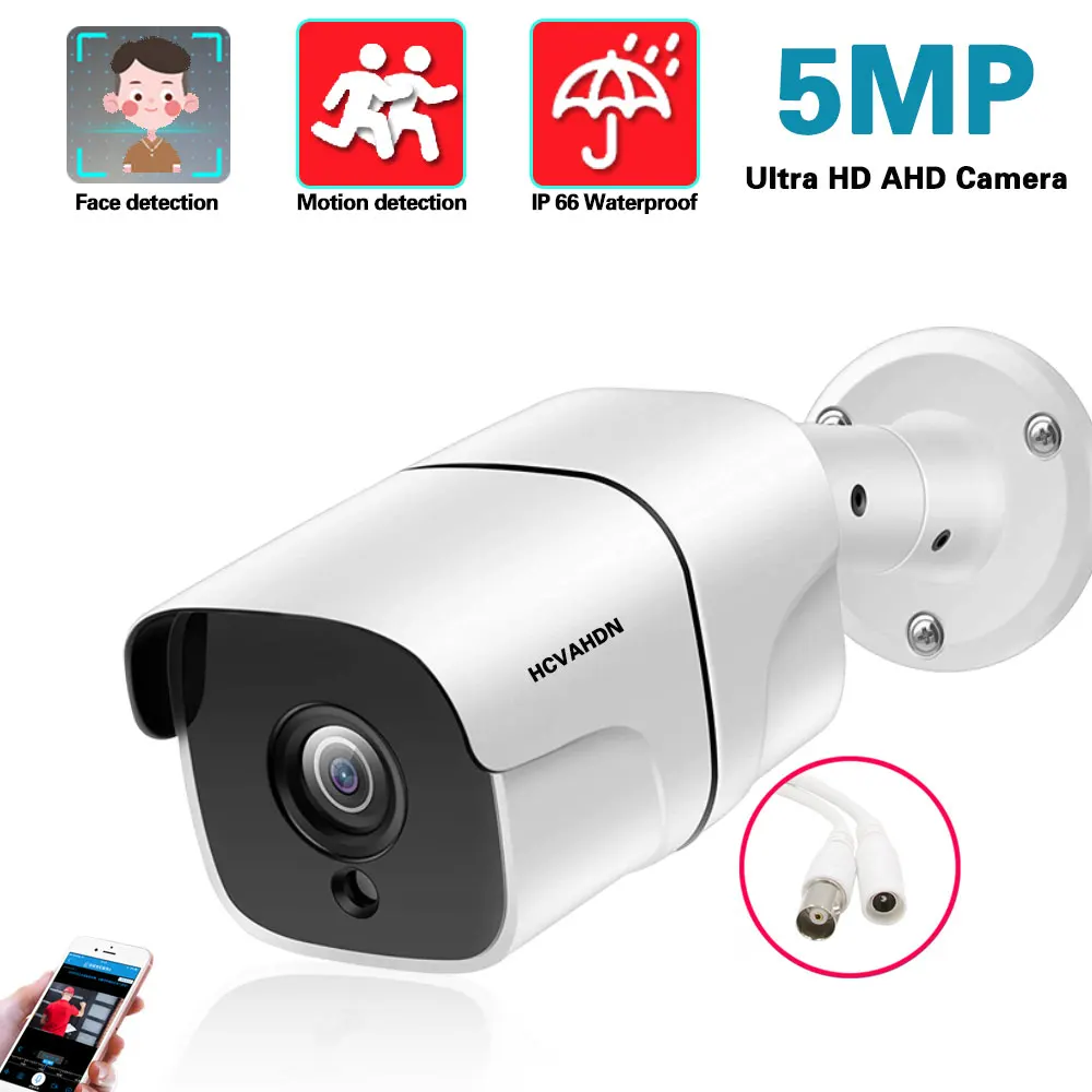 

Outside Security Camera BNC AHD Face Detection Outdoor Waterproof CCTV Video Surveillance HD Analog Cameras 5MP Monitoring Cam