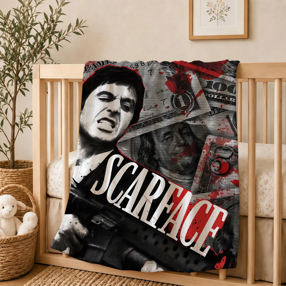 Movie S-Scarface Blanket Perfect For Sofas Beds Offices Travel Camping Chairs Warm Thick Plush Blanket All Season Use 6