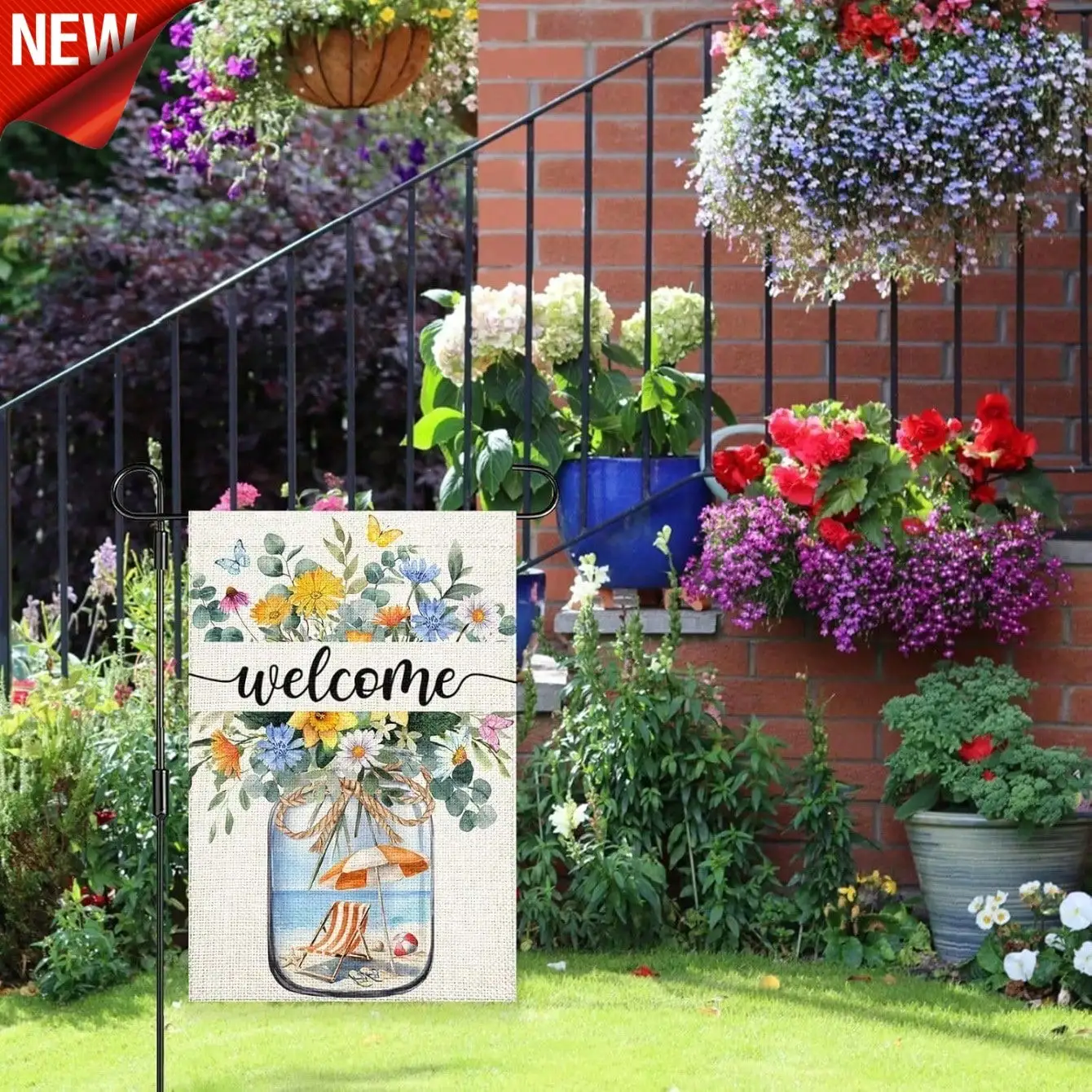 

Праздничный садовый флаг ко Дню матери и Пасхе, весенне-летний приветственный баннер в стиле фермерского дома, подвесное украшение для двора и веранды