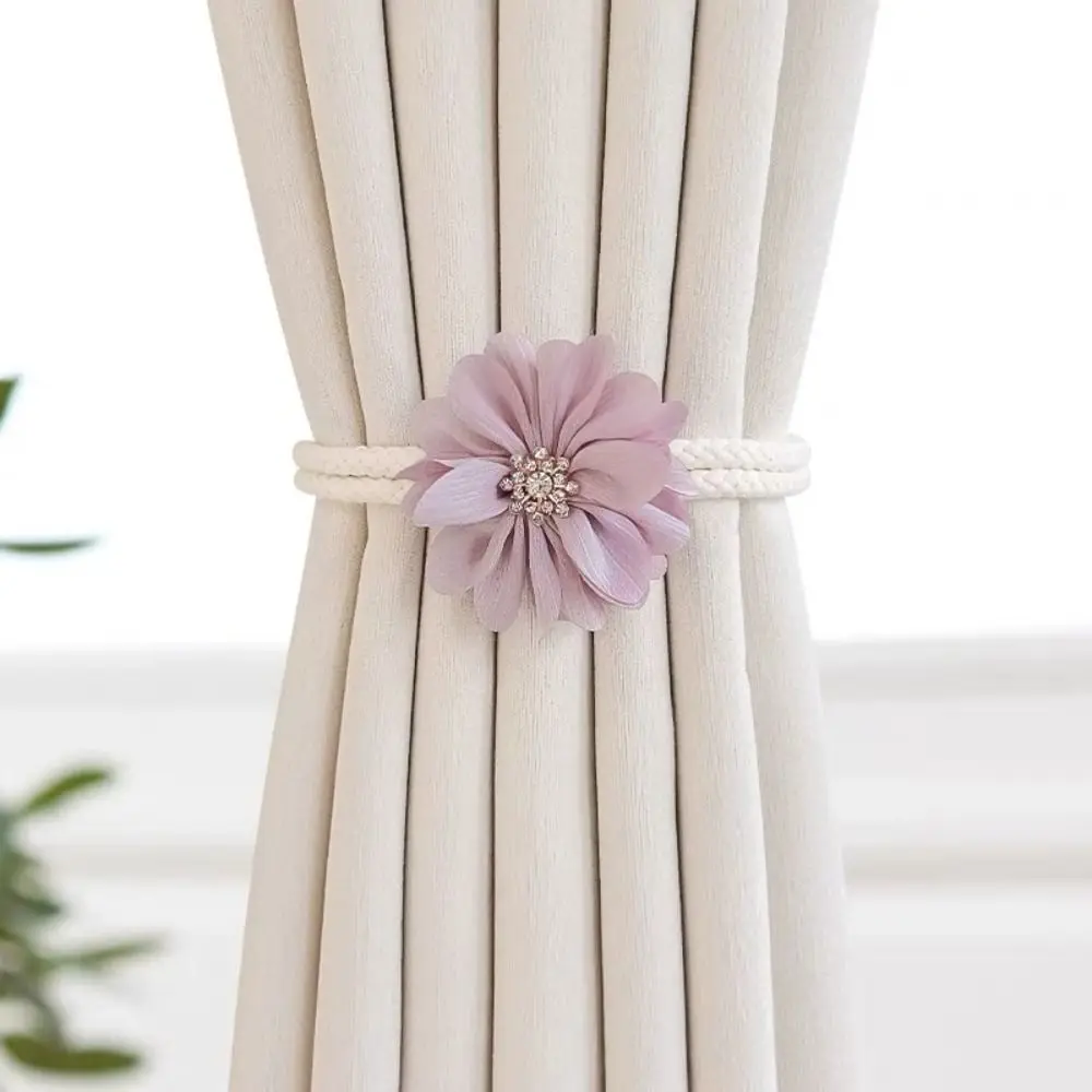 Trendy Adjustable Curtain Tiebacks Flower Elegant Curtain Holdback Modern Curtain Strap