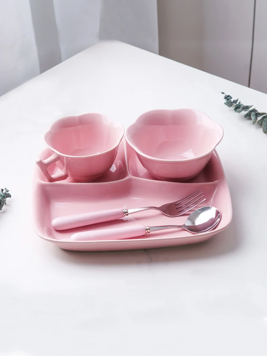 

Детский набор тарелок для ужина: креативный дизайн для дома, детского сада, школьной столовой, с разделителями для еды (тарелка, миска)