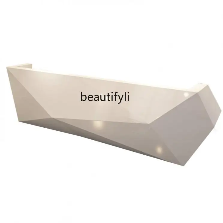 Company Reception Desk Training Institution Beauty Salon Cashier Glass Steel Hotel Bar Counter