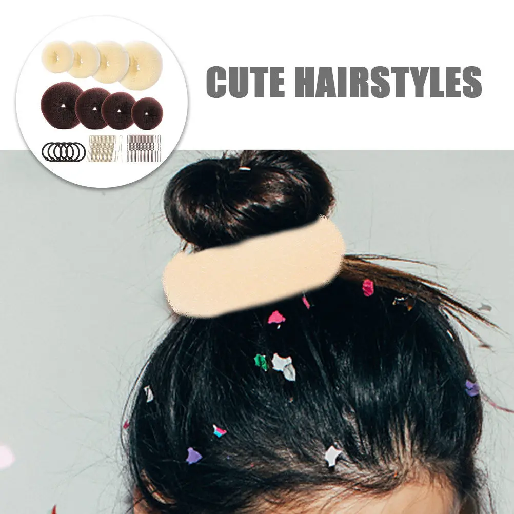 

1Set Hair Donut Bun Maker Set Creative Hairstyling Tool for Women Soft Braid Styler for Parties Weddings Daily Wear