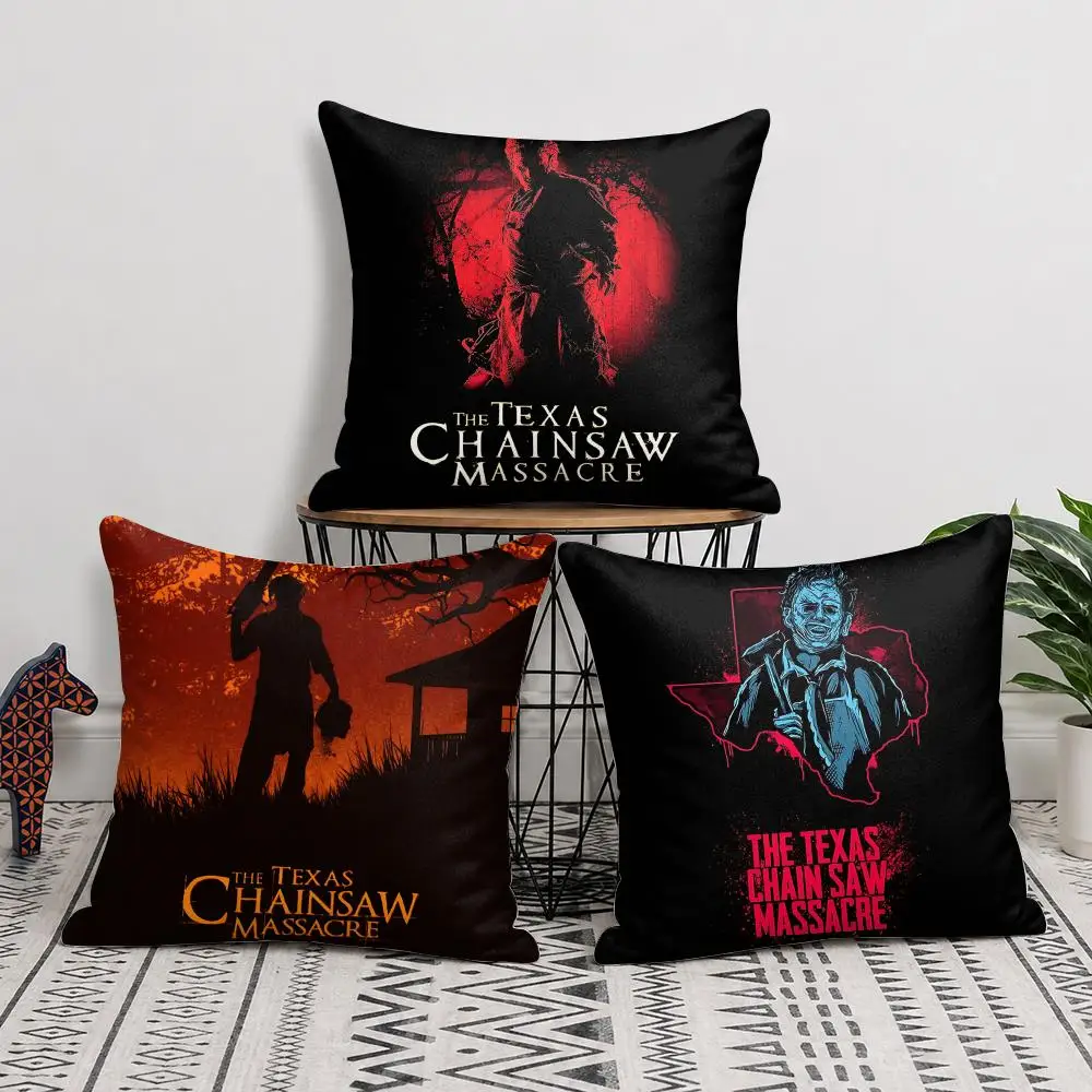 The Texas Chain Saw M-Massacre Cushion Cover Silky Short Plush Invisible Zipper Dustproof Sofa Pillow Case For Home Decor