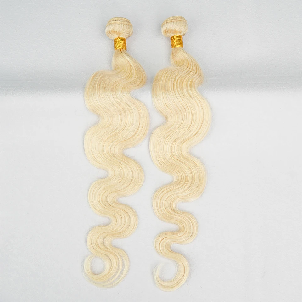 Tissage en Lot Brésilien 100% Naturel Body Wave Blond 613 #, Extensions Capillaires Brutes, Vente en Gros, Nouveau