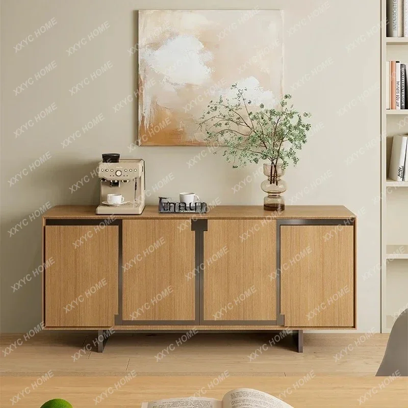 

Solid Wood Storage Cabinet Living Room Wall-Mounted Integrated Storage Organizer Dining Room Tea Cabinet