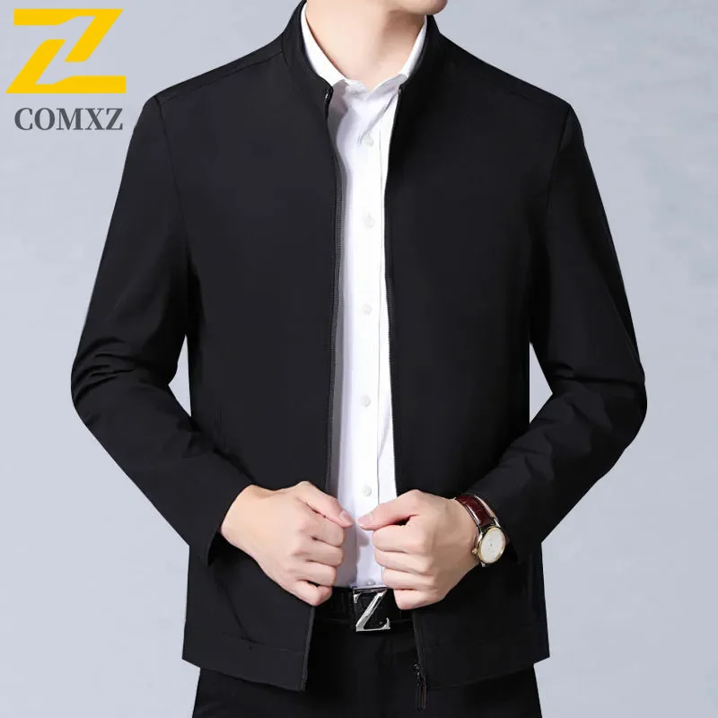 

Мужская повседневная куртка на весну и осень, модная универсальная ветрозащитная дышащая куртка с воротником-стойкой, деловая куртка Executive