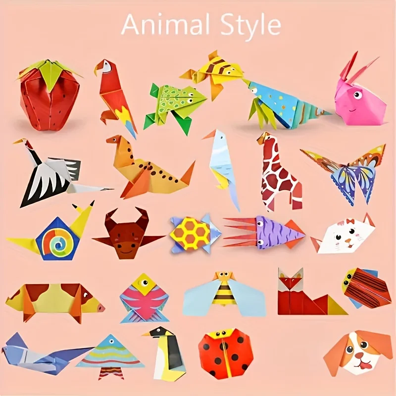 Origami Fun Kit, with Guiding Book, 54 Sheets Paper, DIY Art and Craft Projects, Beginners Training Craft