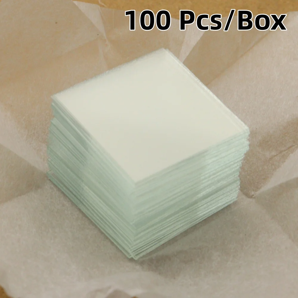 Microscope Cover Glass Slides 100pcs | Square Coverslips 18–24mm | Lab Optical Glass for Microscope & Education Use