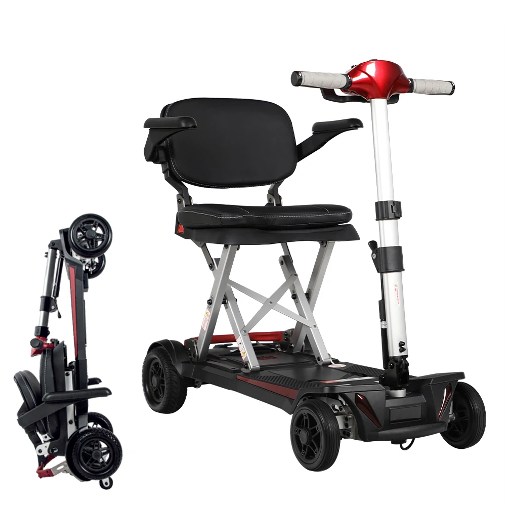 

Manaul Folding Scooter M2085 Red with 26.5 AH Battery and Travel range 24 Miles