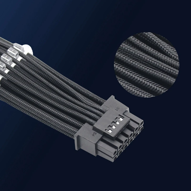 12vhpwr PCI-E 5,0 Удлинительный кабель с 16 контактами на 3X8Pin(6 + 2) удлинительный кабель с рукавом 16AWG, совместимый с 3090Ti & RTX 4080(A)