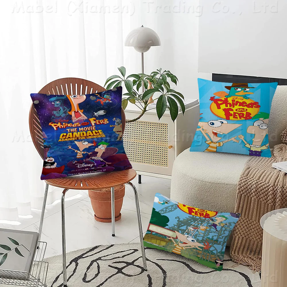 

Cartoon P-phineas A-and Ferb Cushion Cover 30x50 Polyester Sofa Cushions Decorative Throw Pillows Home Decoration Pillowcover