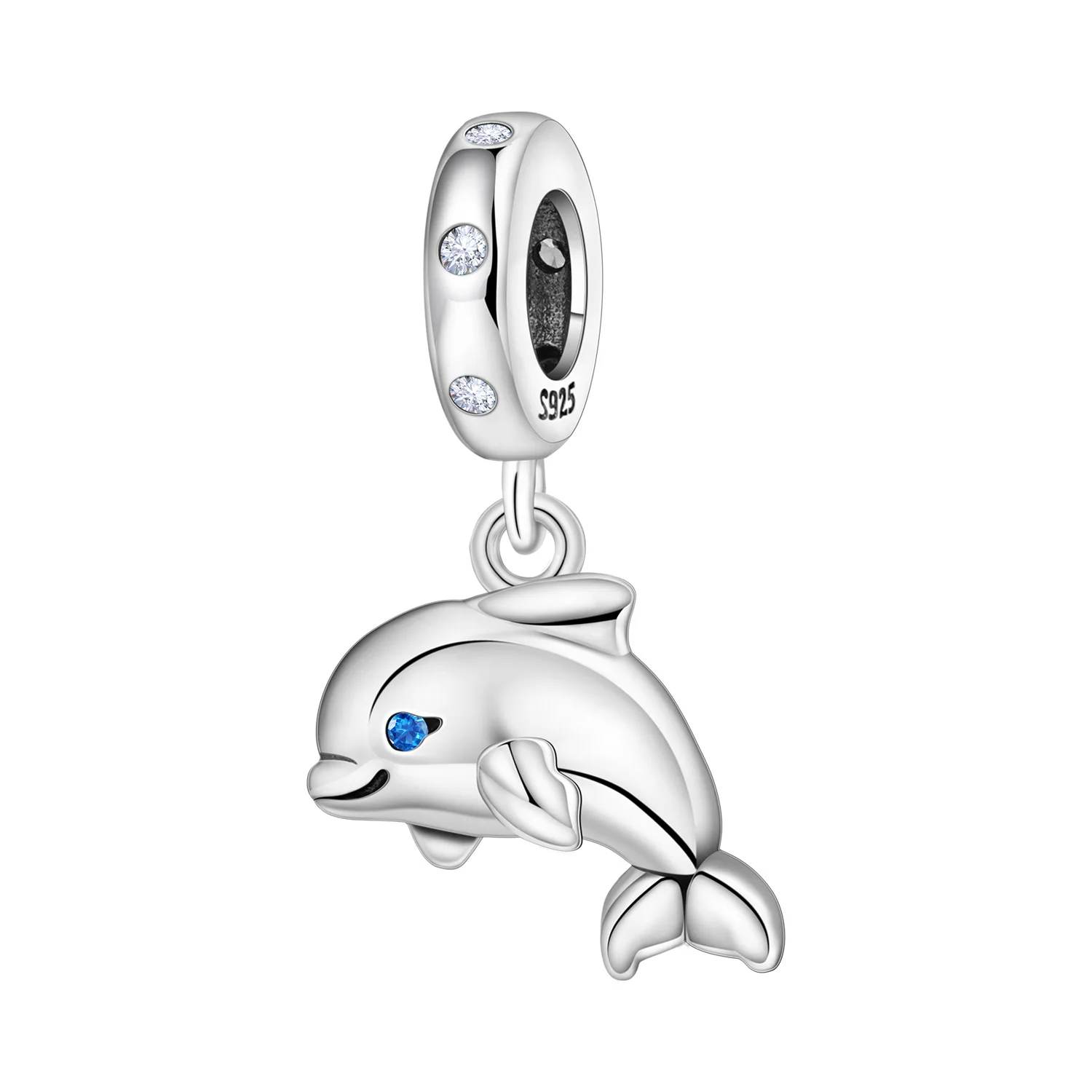 CYCUFF 925 Sterling Silber Delfin Meerestier Charms Perlen Anhänger Passend für DIY Armband Halskette Schmuck Souvenir Geschenke