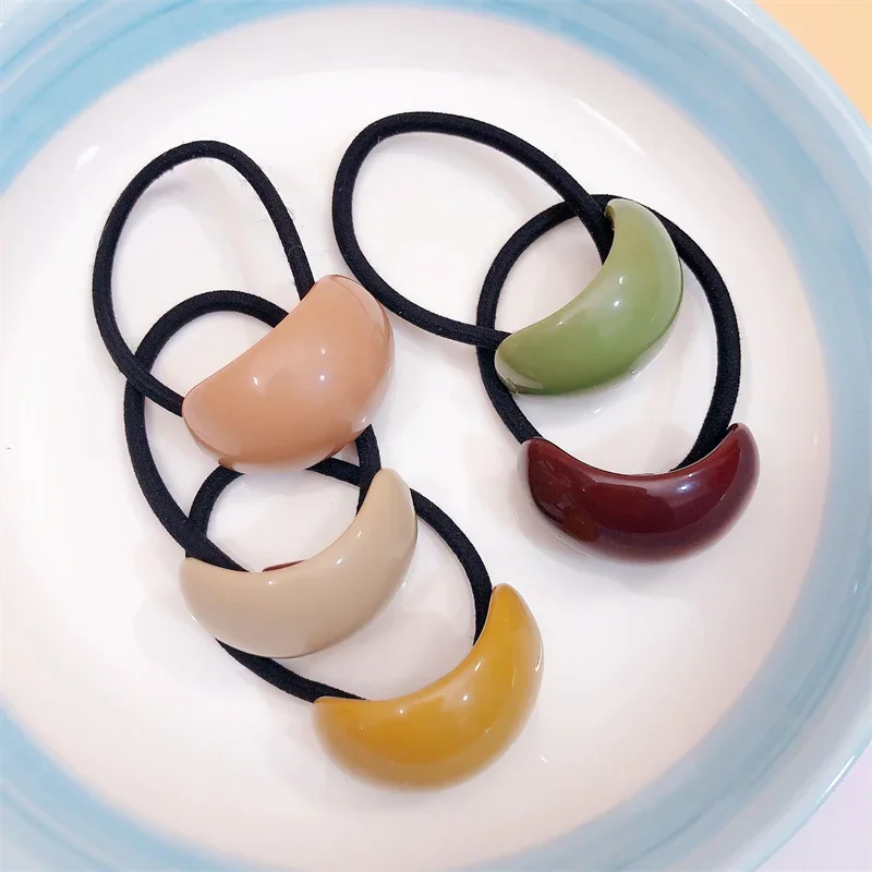 South Korea Style Simple Acrylic Pea Surface Girl Hair Ring Rubber Band Irregular Hair Ties for Women Fashion Hair Accessories