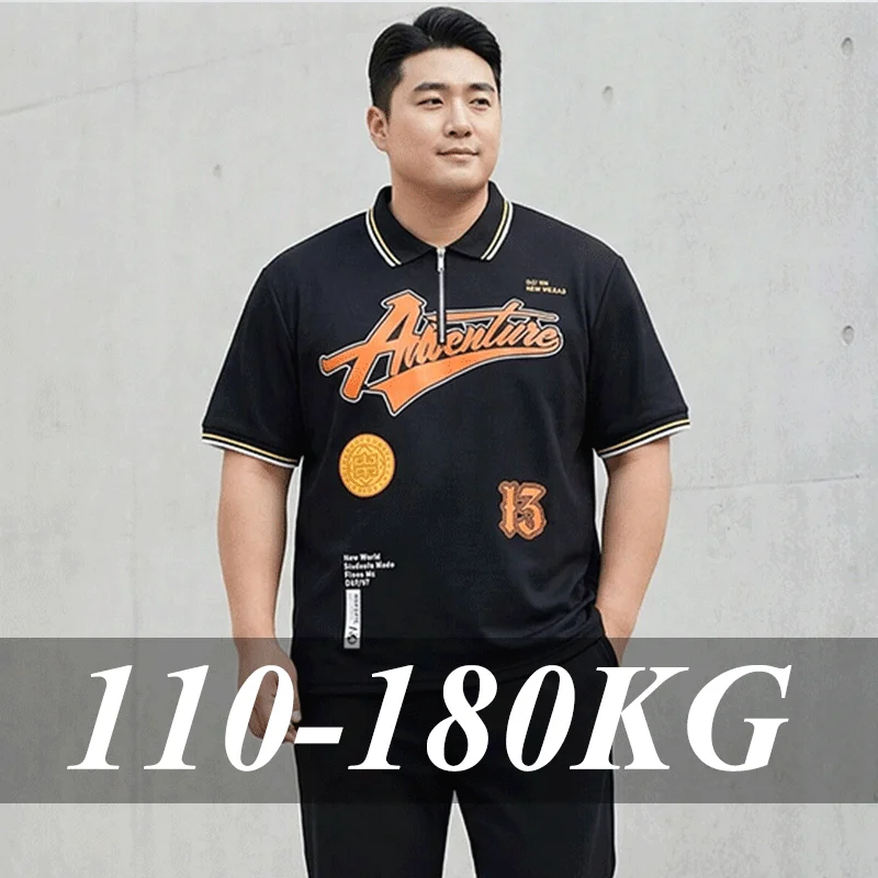 

Plus Size Polo Shirt for Men Summer Short Sleeves Oversized Tee Casual Fashion T-shirt 110-180KG Tops Male Clothing 5XL 6XL 7XL