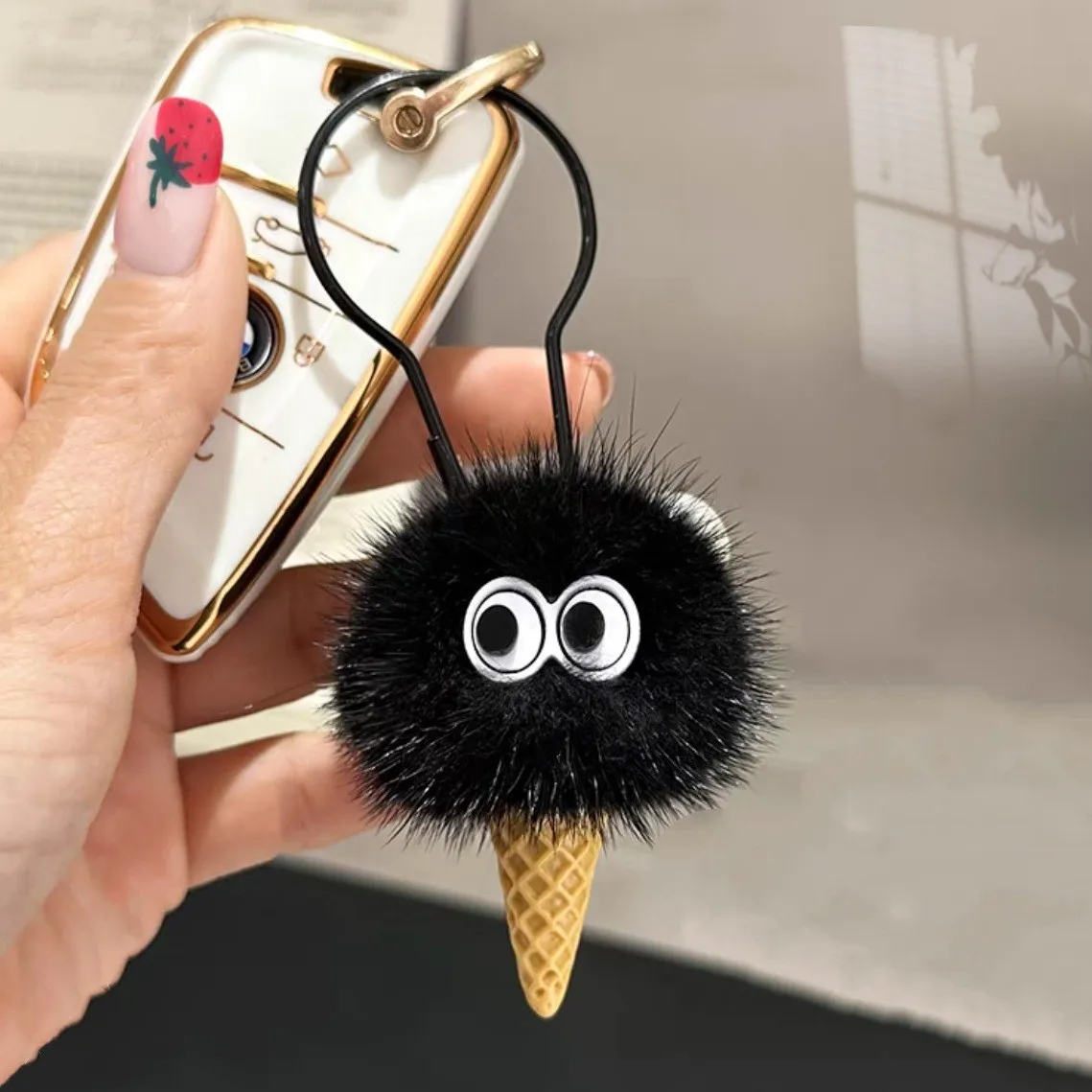 Doll Cute Interesting Halloween Imitation Mink Fur Dolls little Devil Bag Pendant Ins Plush Ball Monster Key Keychain Ornament