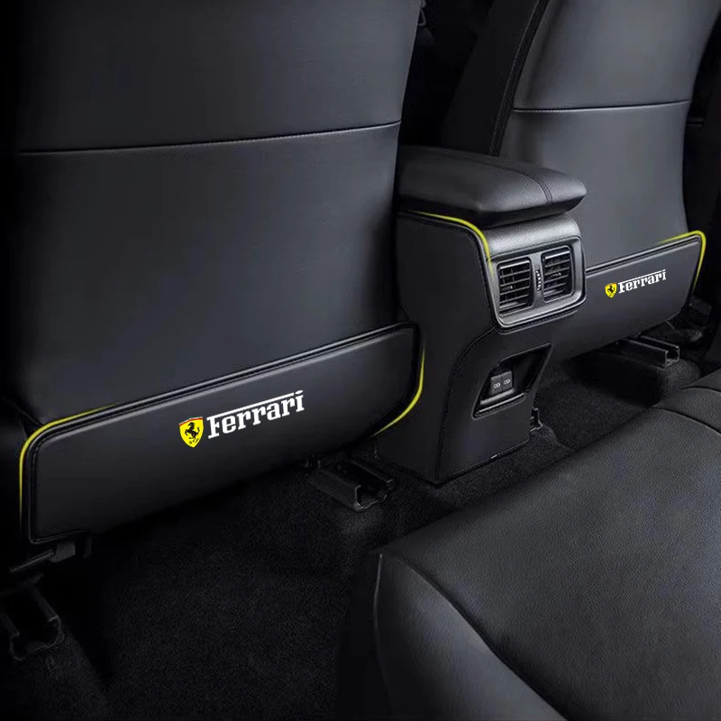 Alfombrilla de protección antipatadas para respaldo de asiento de coche de cuero, accesorios para Ferrari SJ Team 458 488 599 612 FF F12 Superfast/Competizione