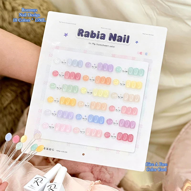 18Pcs Macaron Nail Gel Polish Set Candy Color Jelly Translucent UV LED Gel Varnish Soak Off Pastel Colors For Nail Art Manicure