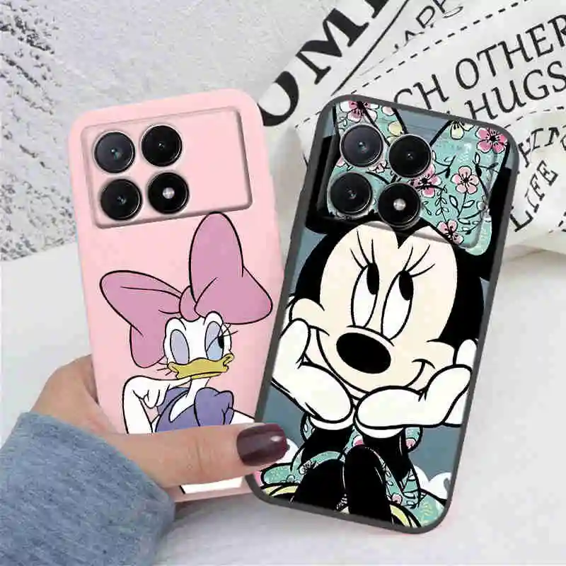 Mickey Minnie Pink For Poco X6 Pro Case PocoX6 Anime Cartoon Soft Silicone Fundas For Xiaomi Poco X6 X 6 Pro Protective Cover