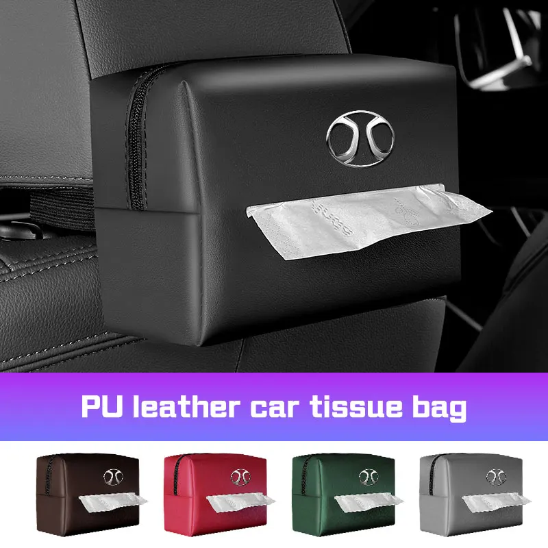 

for Baic x55 x35 X65 x75 ii evo 5 Beijing bj40 bj80 u7 x7 PU Leather Car Seat back Tissue Bag Armrest Napkin Storage Kleenex Box