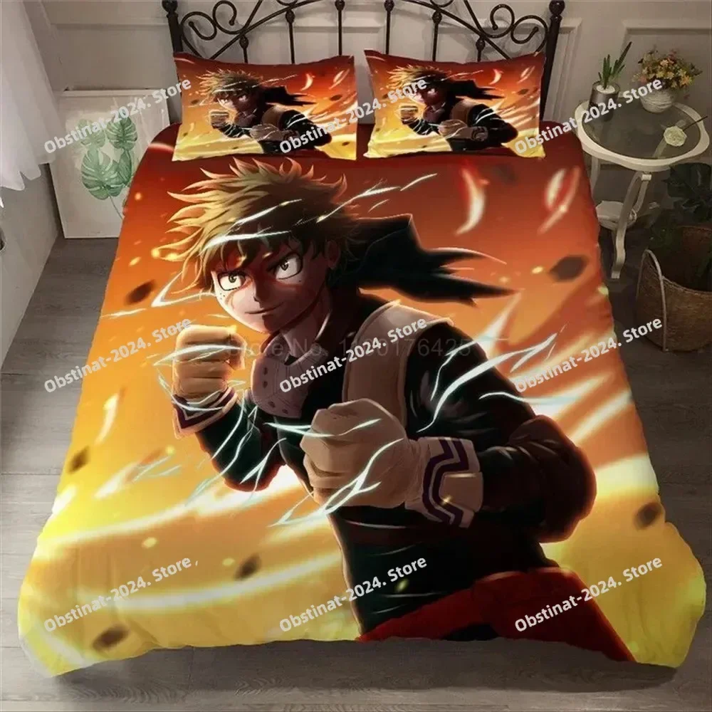 2024 My Hero Academia Boys Japanese Anime 3D Printing Comforter Bedding Set,Duvet Cover Quilt Cover Pillowcase,King Queen Size