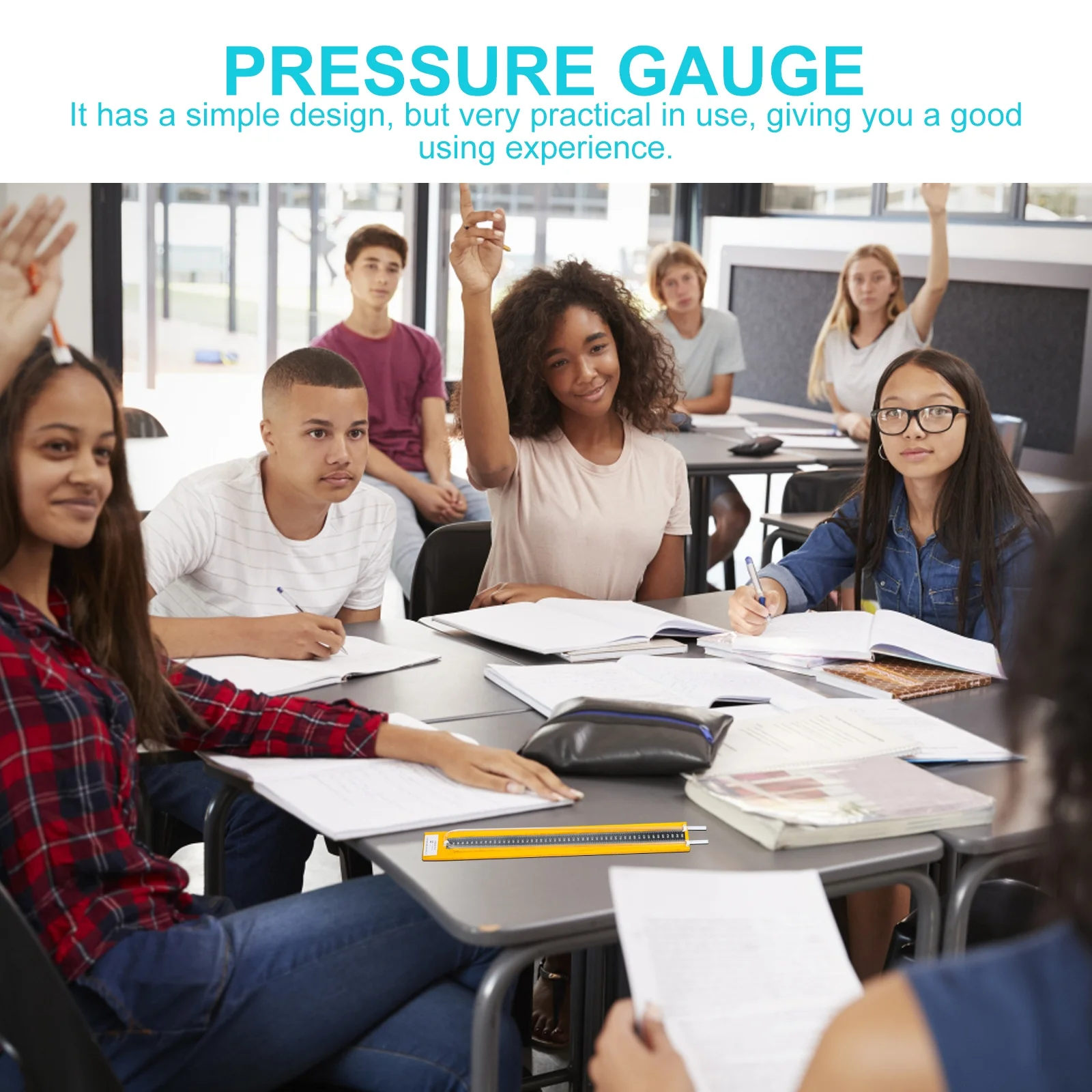 

U-Shaped Stainless Steel Pressure Gauge 0-10Kpa Corrosion Resistant Differential Manometer Clear Reading Long-Lasting U-Tube