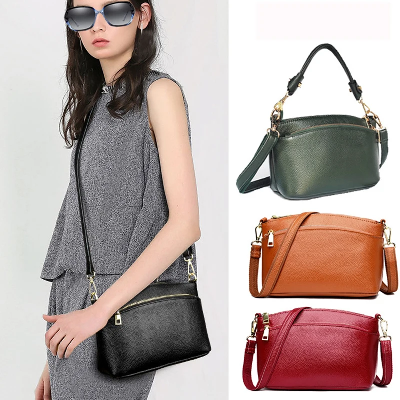 

RanHuang New 2025 Women's Genuine Leather Handbags High Quality Casual Shoulder Bags Small Messenger Bags