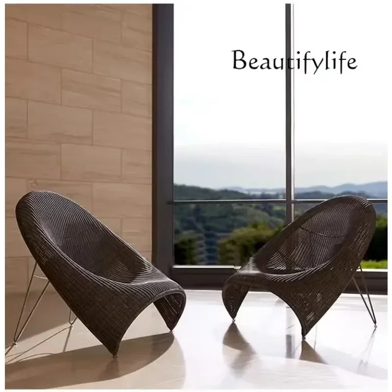 NEW Protection Sun Protection Rattan Chairs Courtyard Garden Creative Outdoor Rattan Sofa Hotel B & B Terrace Rain