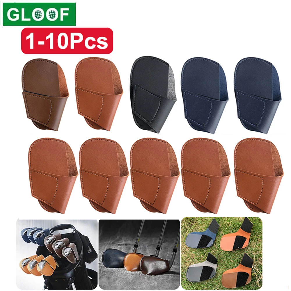 1-10 Pcs Golf Iron Club Head Cover Rod Head Protective Case PU Leather Wedges Covers Golf Sporting Accessories Putter Protector