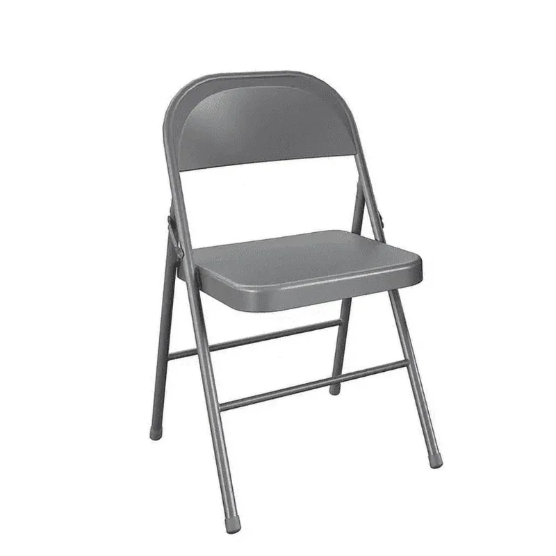 All-Steel Metal Folding Chair, Lightweight and folds flat and compact for easy storage，Gray