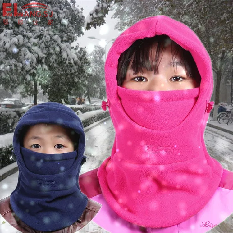 3-12years idade crianças balaclava esqui gorro inverno máscara facial com capuz tempo frio chapéu de neve & aquecedor de pescoço para crianças