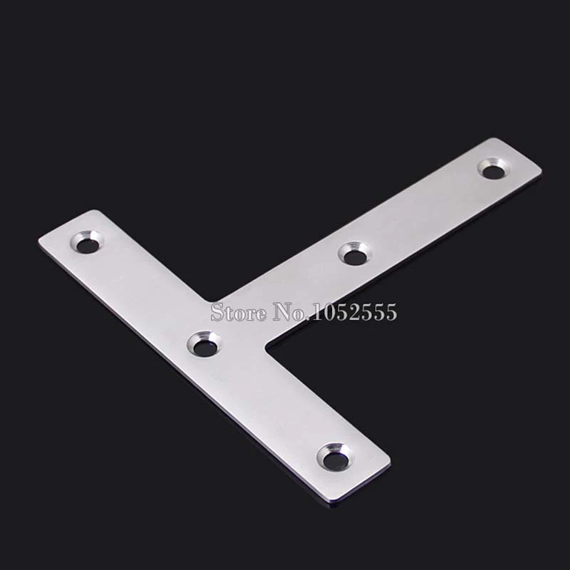 New 20PCS Stainless Steel T-Shape Right Angle Corner Braces Wood Board Frame Furniture Shelf Support Brackets Connect Fittings