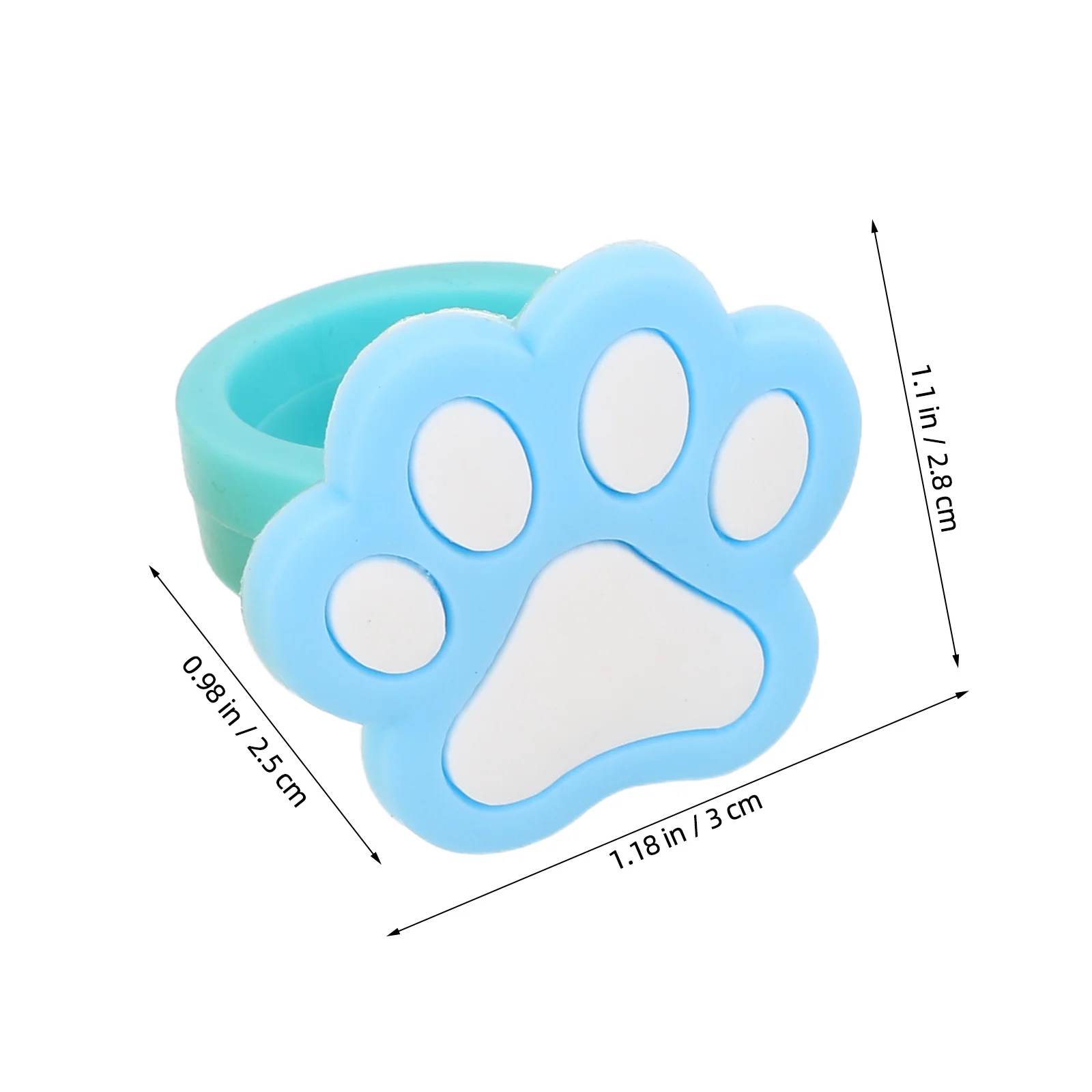 30Pcs Cat Paw Print Ring for Kids Plastic Lightweight Colorful Party Favors Birthday Goodie Bag Fillers Classroom Prizes
