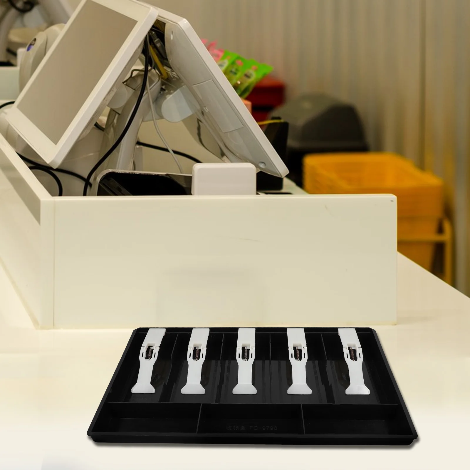 

Five Grid Cashier Box Money Storage Drawer Register Tray Coin Multi Compartments ganizer Teller St for Shop Retail Supermarket