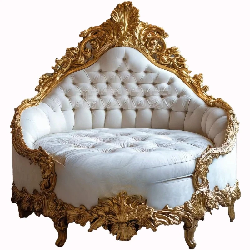 French luxury solid wood carving cat dog villa sofa bed high-end cat and dog recliner cat and dog leisure sofa nest